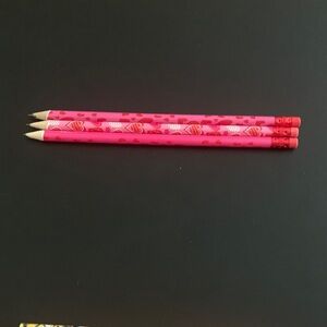 Pink Heart Patterned Pencils